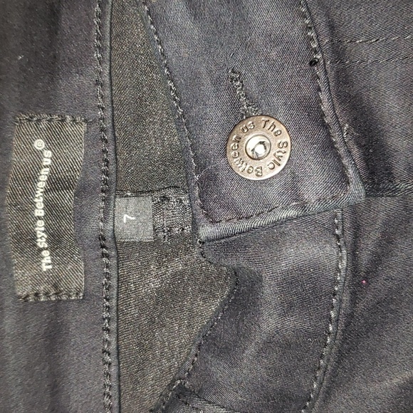 The Style Between Us black stretch denim with bias stripes - Picture 3 of 7